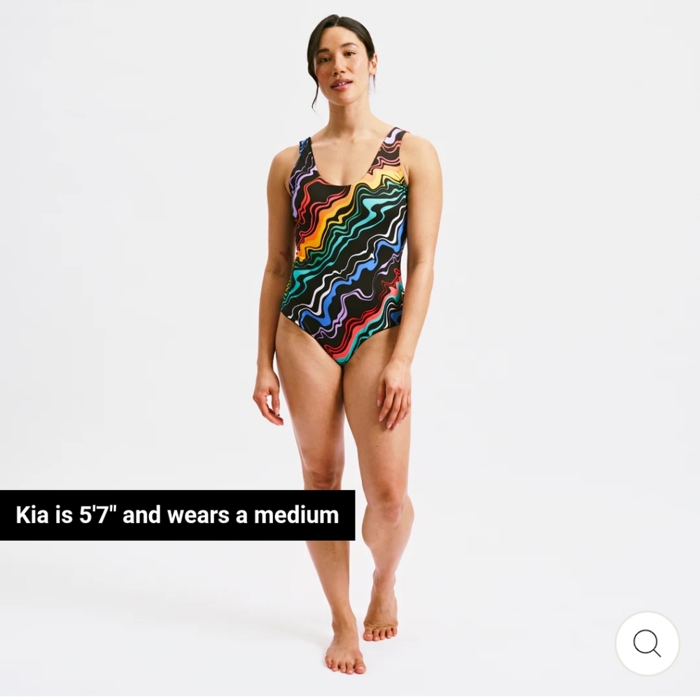 NWT Reversible TomboyX Rainbow One Piece Swimsuit